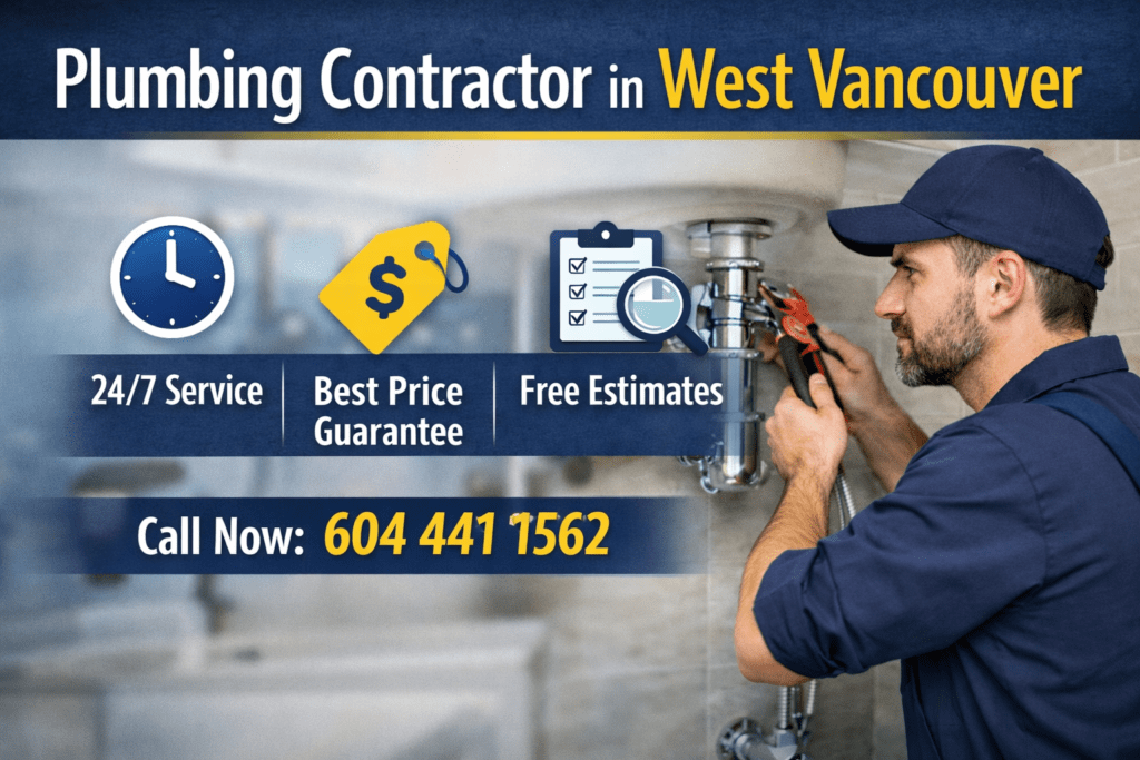 Plumbing contractor in West Vancouver offering 24 7 service and best price with free estimate