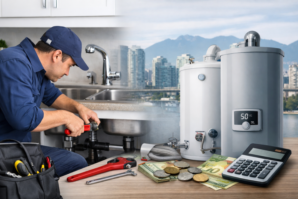 Plumbing cost guide in Vancouver showing typical prices for installation and repair services