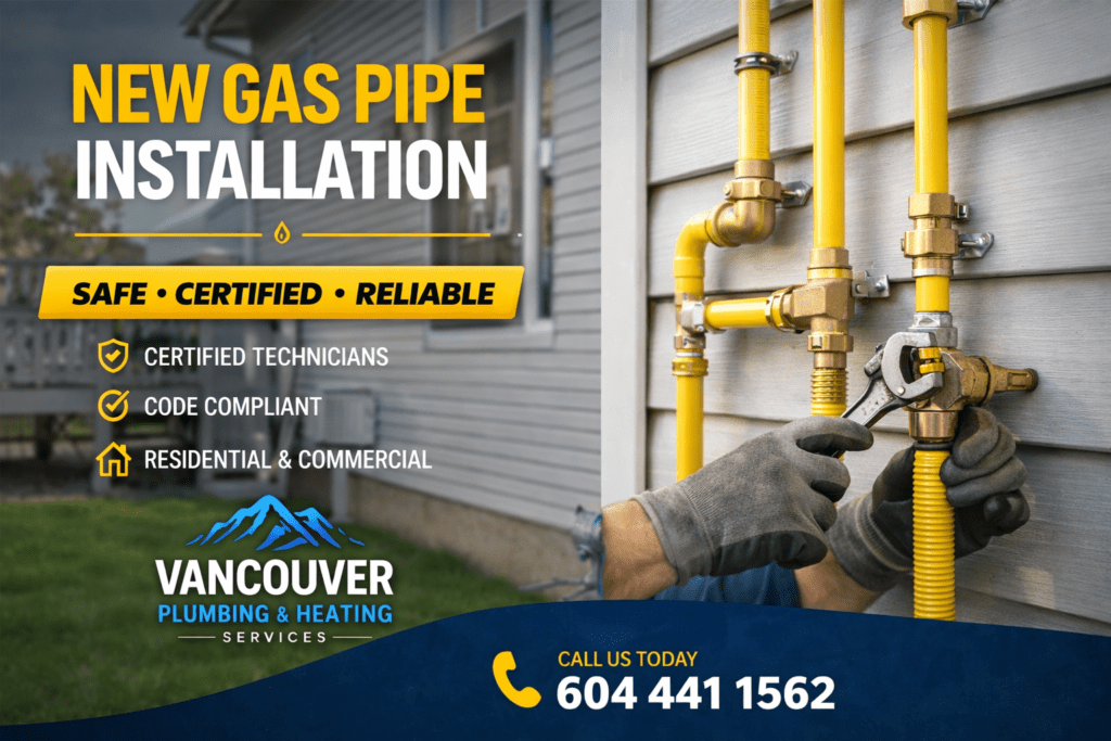 new gas pipe installation residential home
